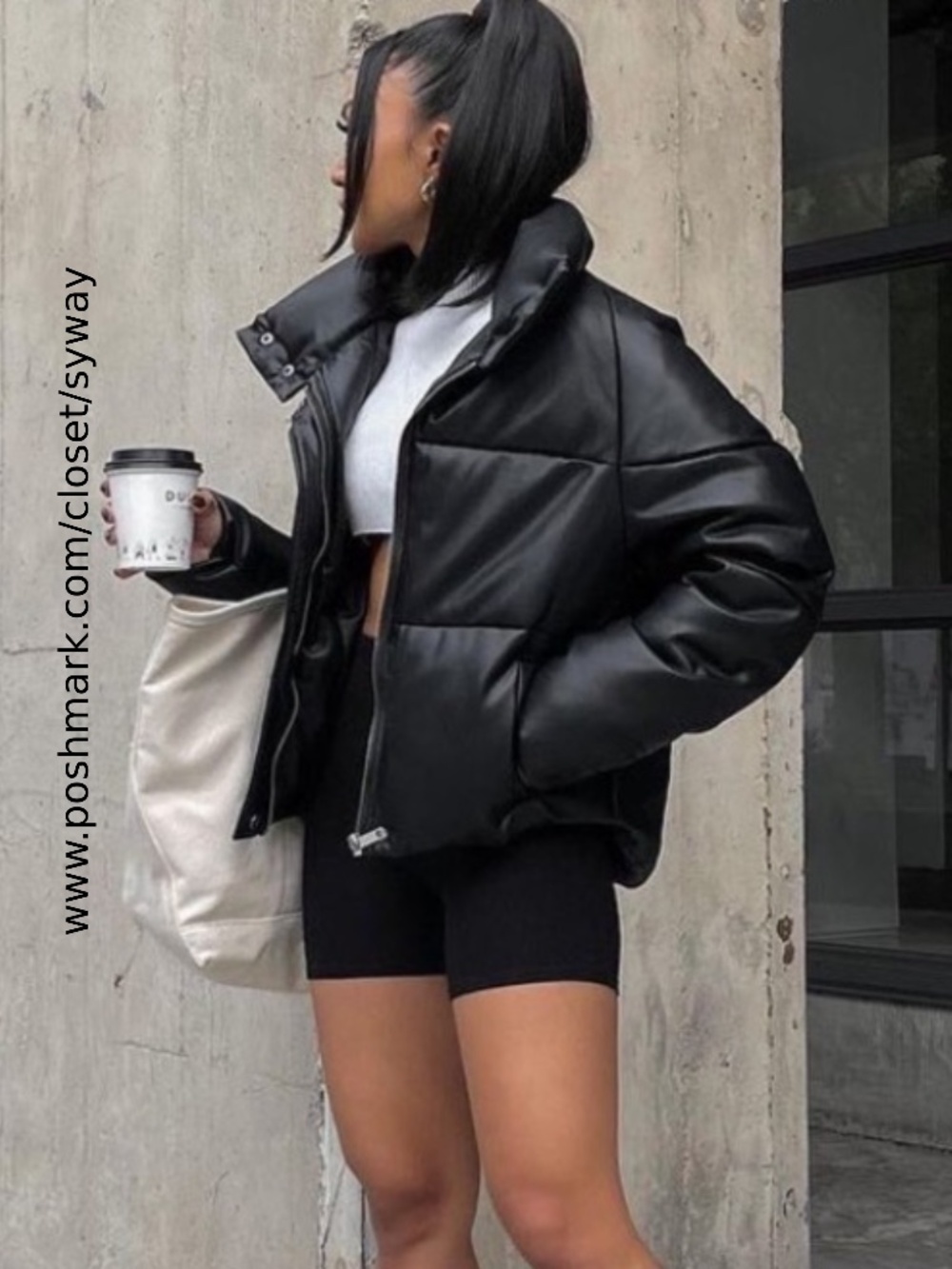 Apparis Jemma Faux Leather Puffer Vegan Coat